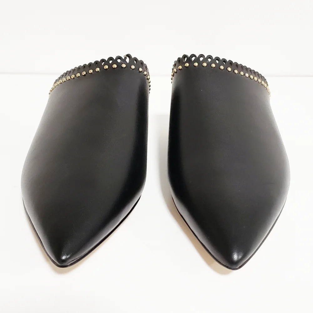 NWOB COLE HAAN Raelyn Leather Black Mules - Picture 3 of 7